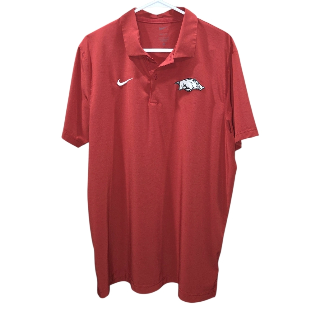 Nike Men's Arkansas Razorbacks Polo Shirt in Bold Red